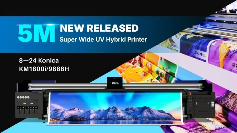 SinoColor New Released 5m Super Wide UV Hybrid Printer I Flat & Roll Large Format Printing